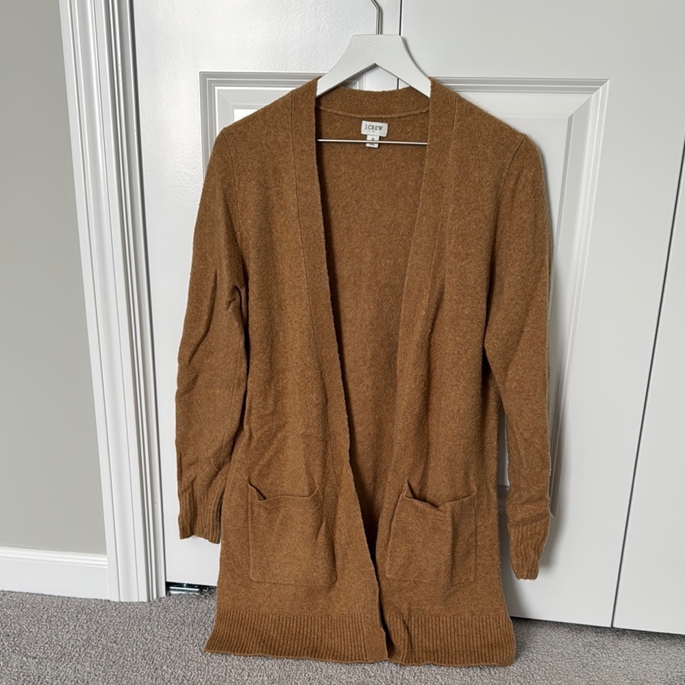 J. Crew Brown Cardigan Sweater Oversized Open-Front
